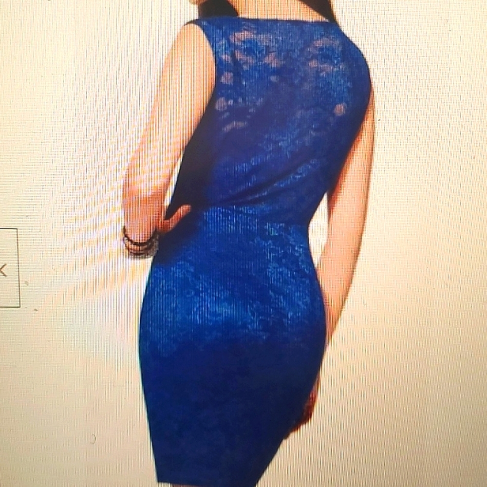 CACHE BLUE LACE DRESS - Picture 2 of 7